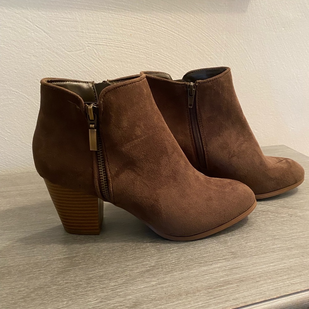 Brown ankle boot heels